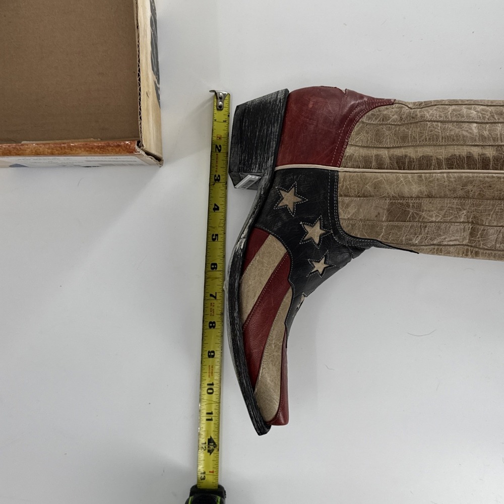 NWT Old Gringo Yippee Ki Yay 13" Boots 7.5B Leather Stars Stripes US Flag Read - Picture 11 of 16